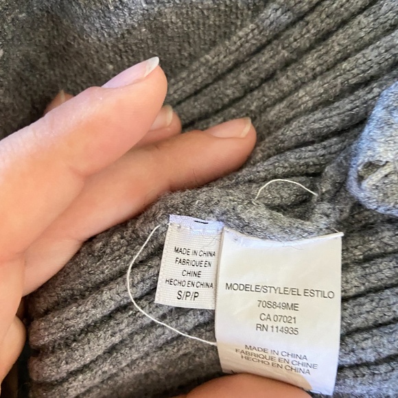 Grey Size Zipper Seven Sisters Crewneck Sweater - Picture 3 of 7